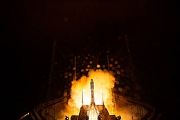 Sojus-Start mit OPS-SAT an Bord.
(Bild: ESA - S. Corvaja)