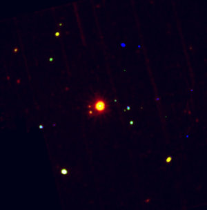 Eine von dem Weltraumteleskop XMM-Newton erstellte Aufnahme des stellaren Röntgenpulsars Xi1 Canis Majoris.
(Bild: ESA, XMM-Newton, L. Oskinova (Universität Potsdam))
